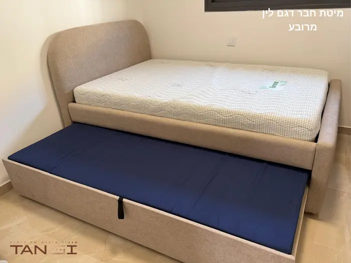 מיטת חבר דגם לין מרובע כולל מזרונים